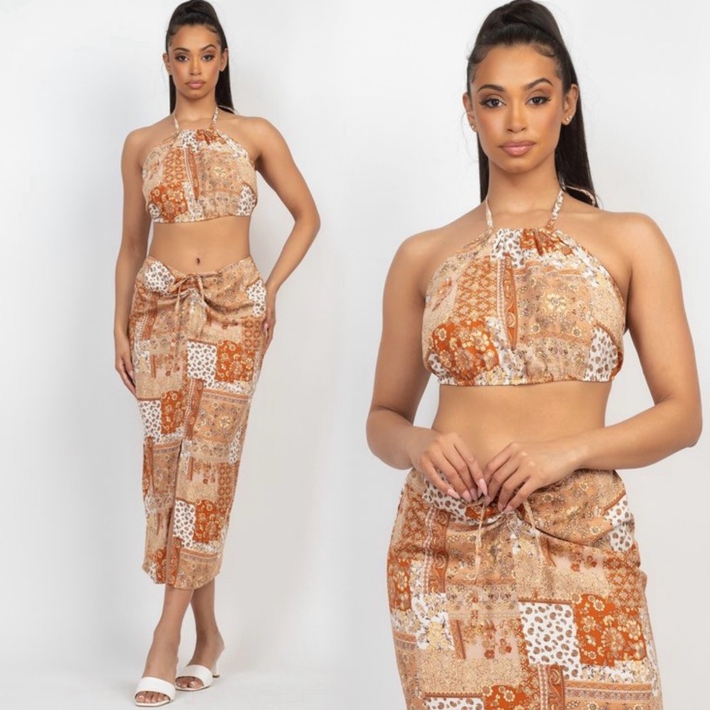 Two piece boho gypsy vacation set